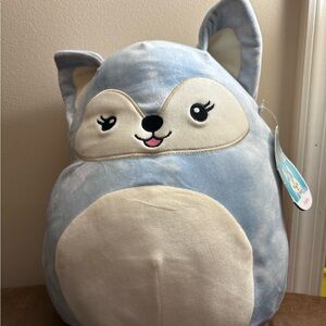 Squishmallows Blue and Cream Foldette Fox Plush